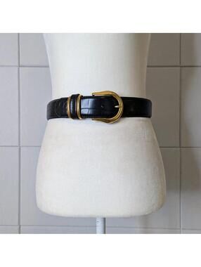Vintage 90s split leather croc embossed made in Italy waist belt